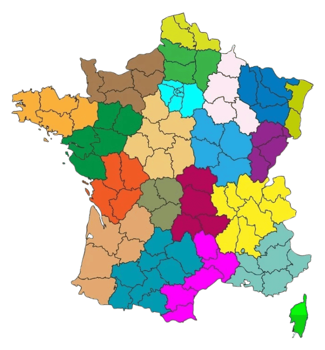 carte rgions de france vectorielle