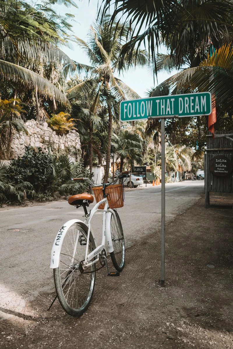 Expatrie : parked white bicycle